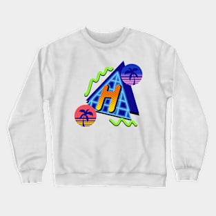 Initial Letter H - 80s Synth Crewneck Sweatshirt